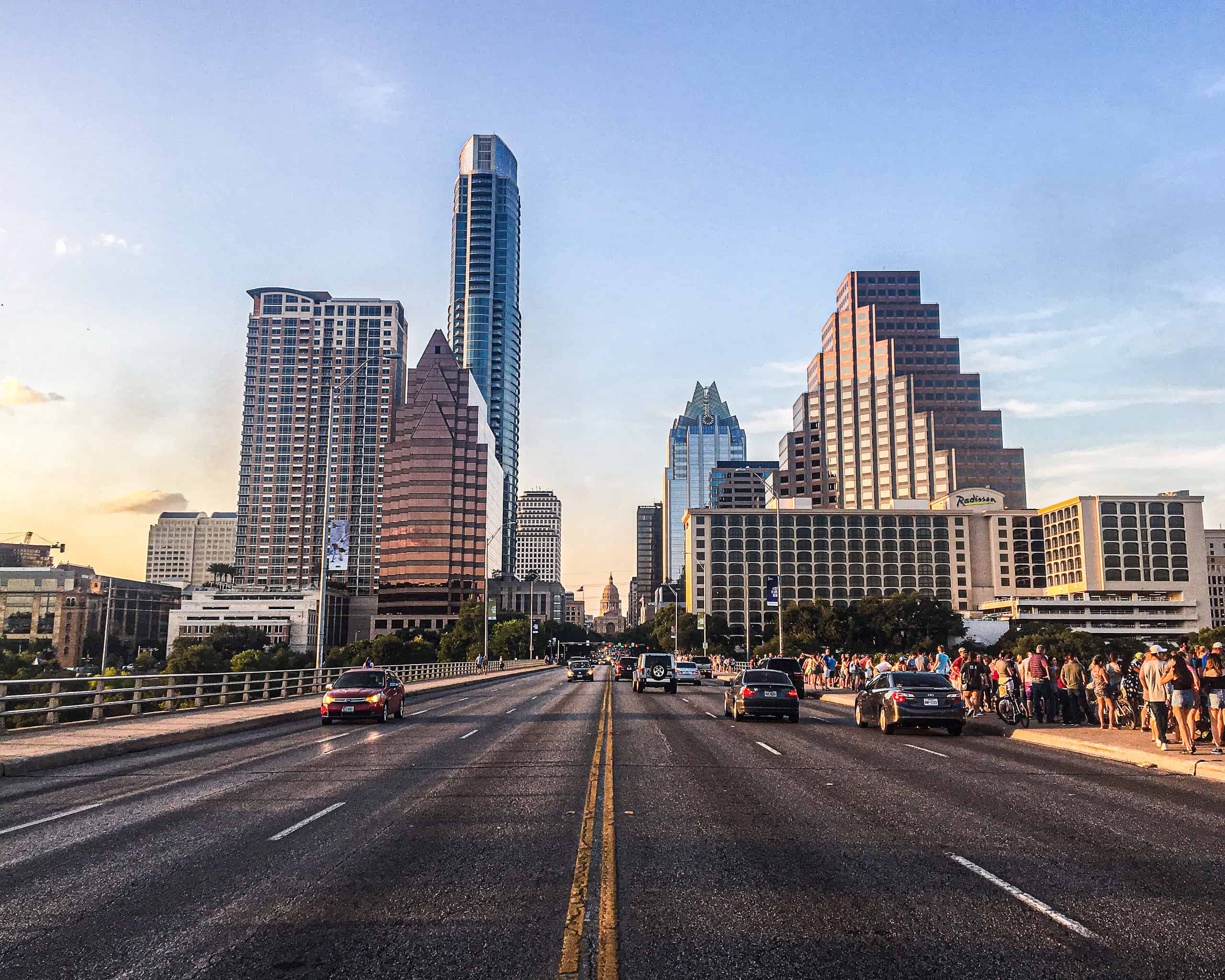 The Austin Skyline from the bridge.