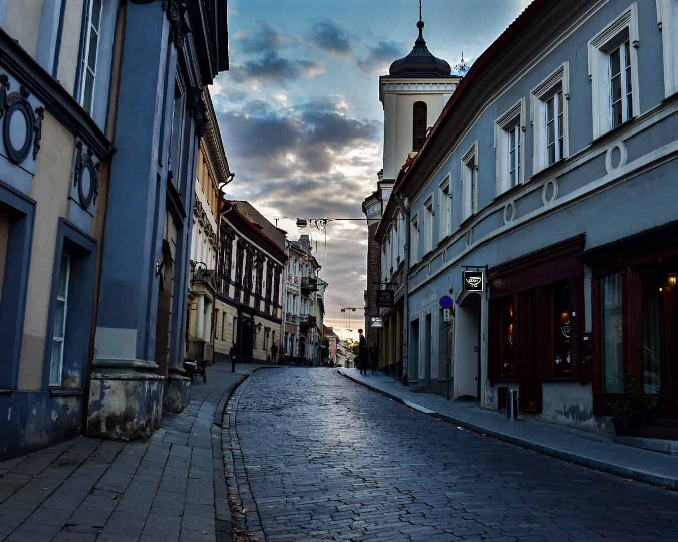 A traditional Lithuania street in Vilnius.