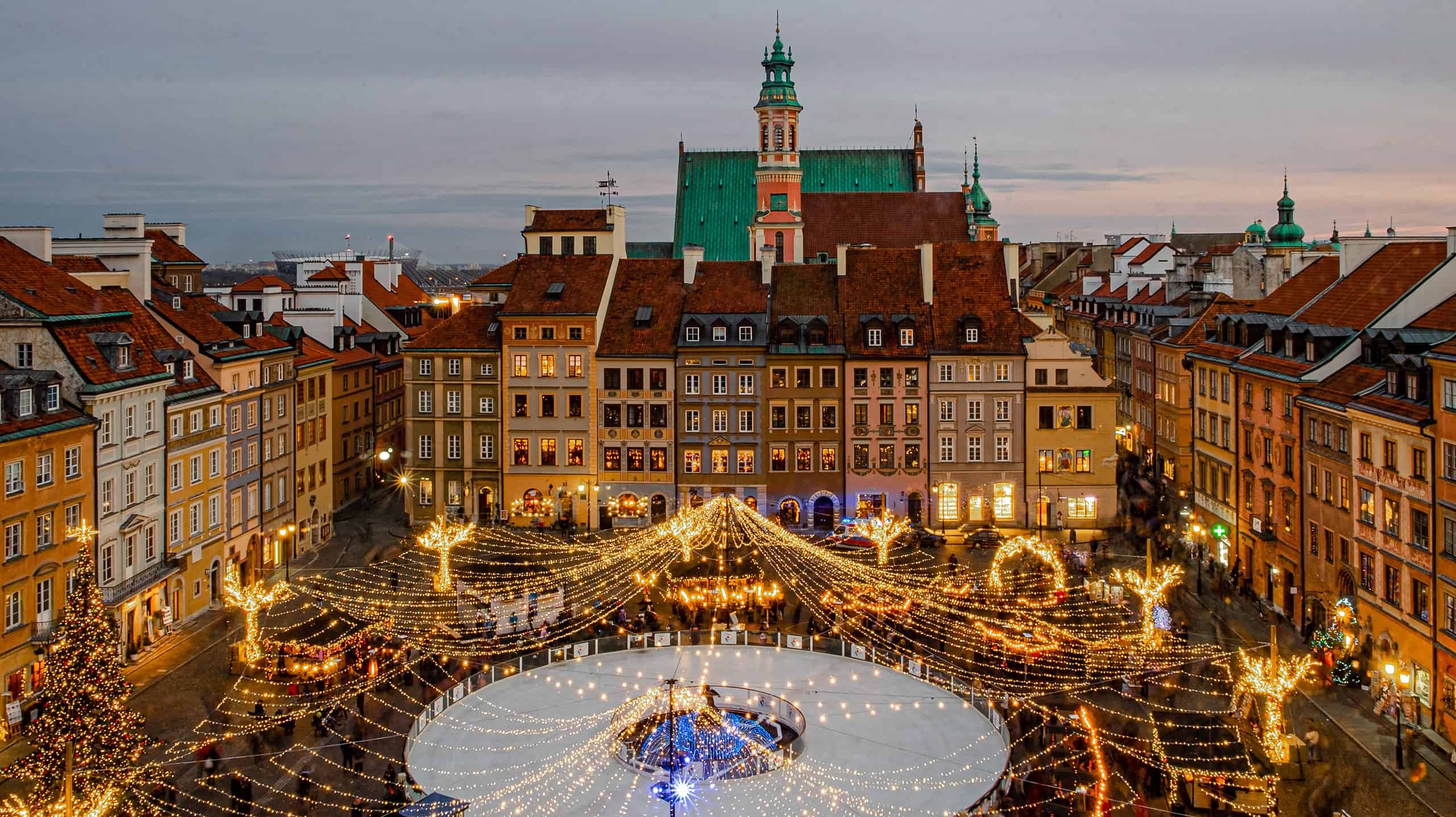 Old town city center in Warsaw