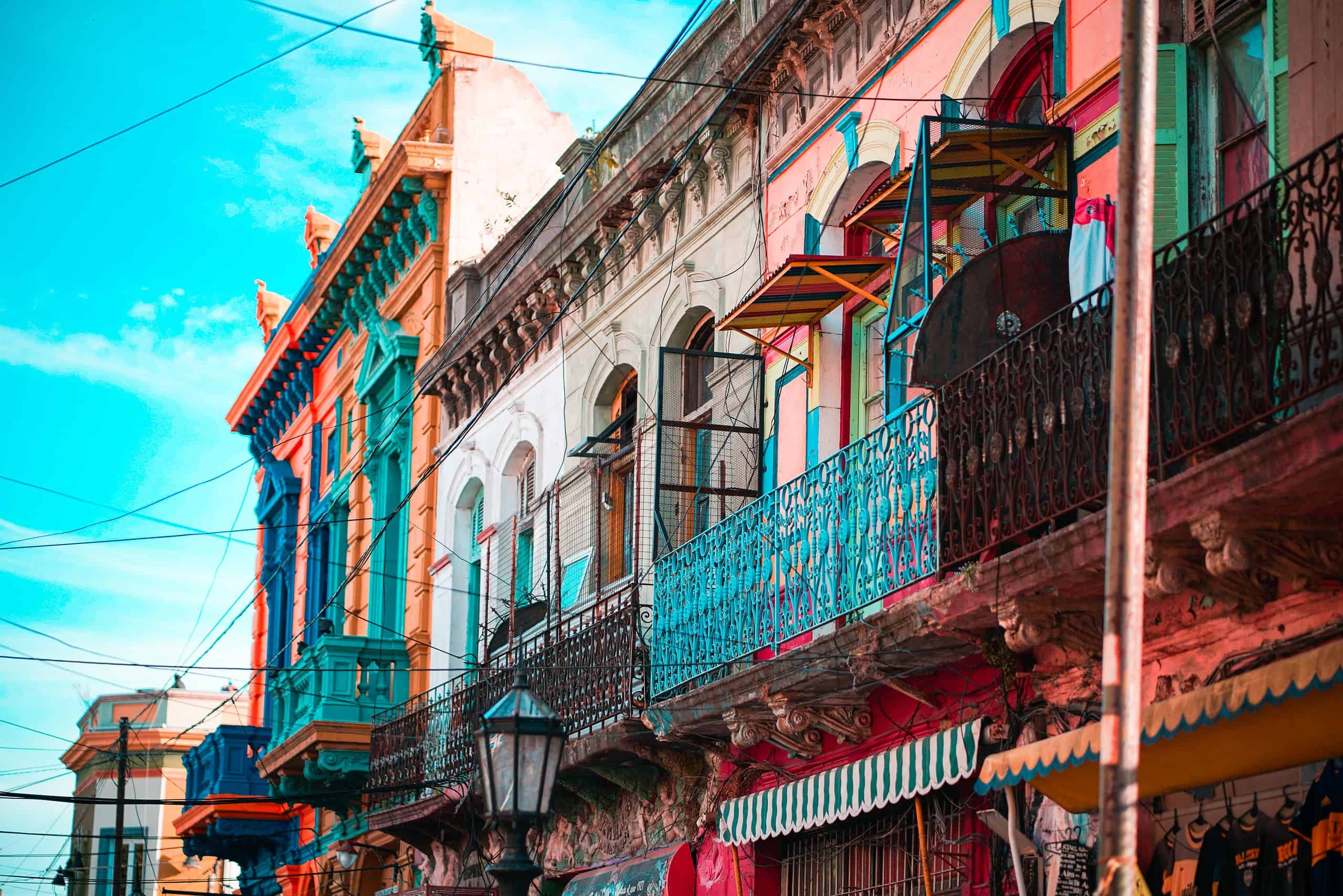 A traditional colorful building in Buenos Aires