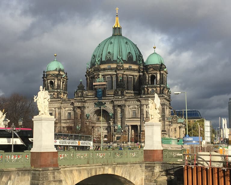 Berlin skyline over the river