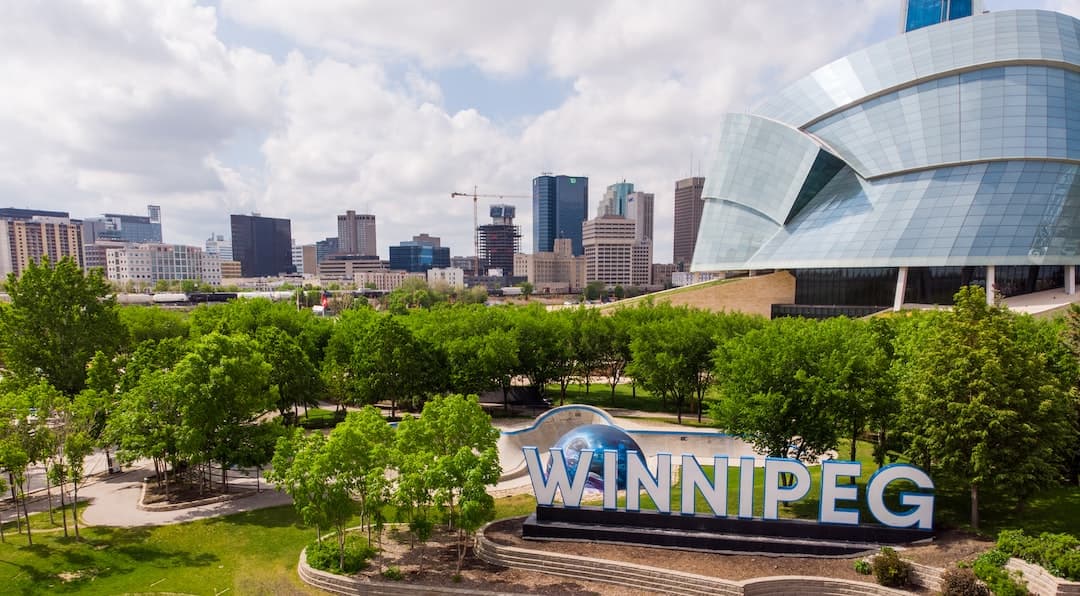 The Winnipeg Skyline and stadium