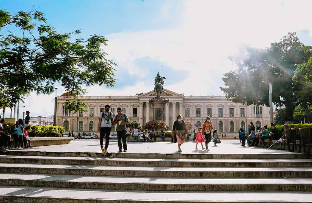 View of The Plaza Gerardo Barrios is a plaza in the historic center of the city of San Salvador, El Salvador.