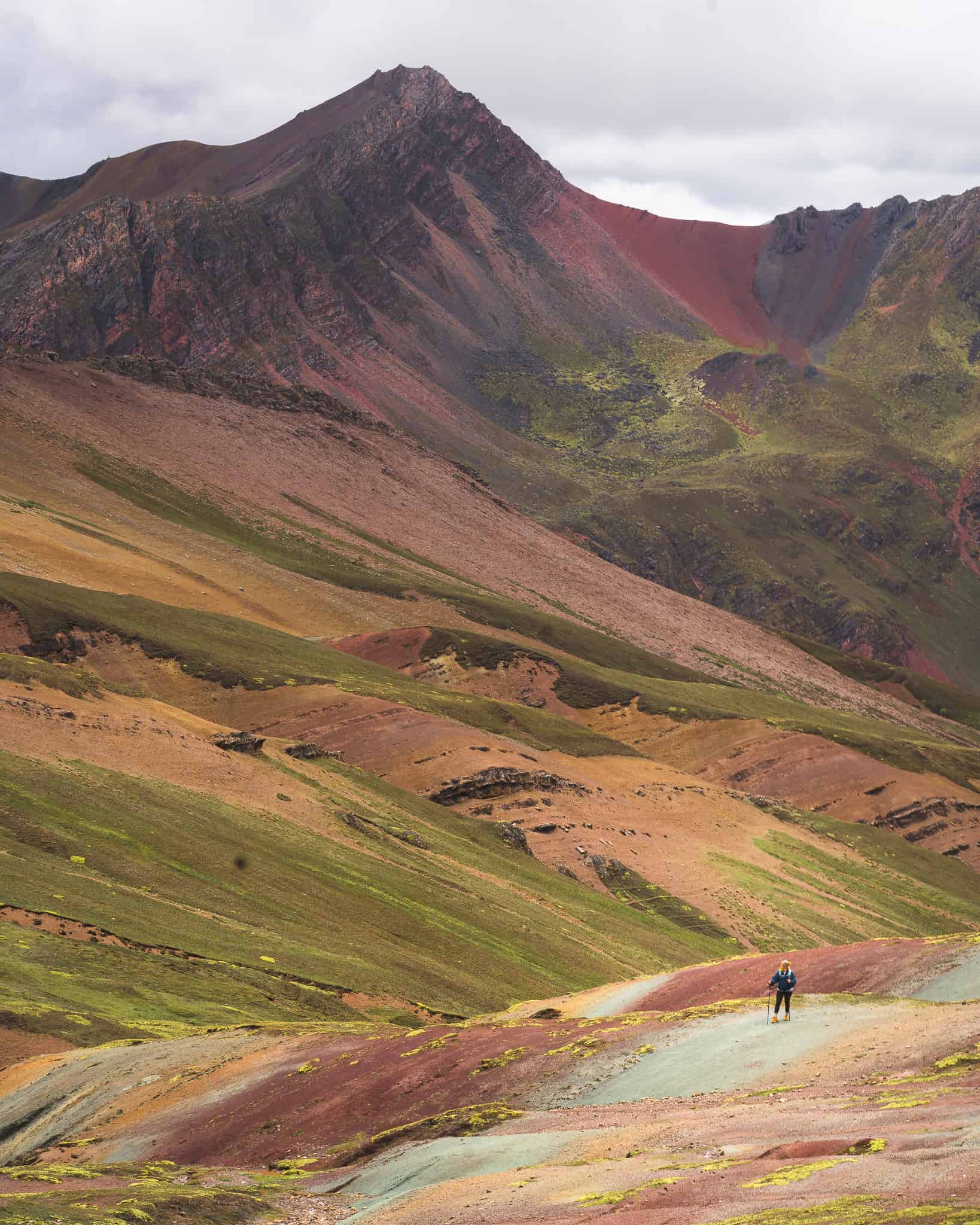 The view from one side of Rainbow Mountain outside Cusco, Peru.