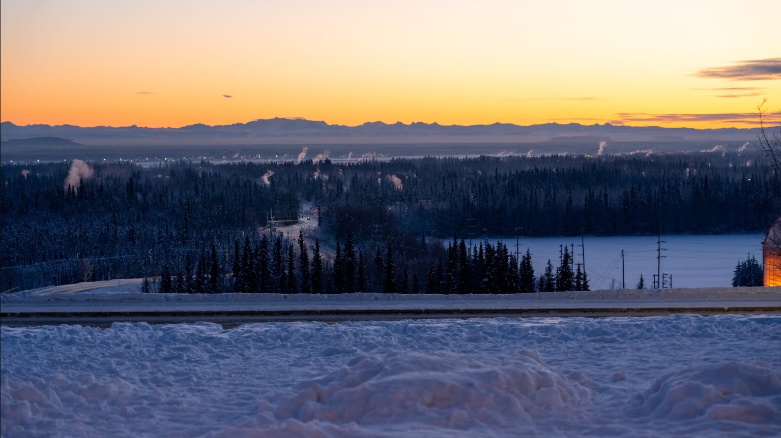 Beautiful Cold Weather View of Fairbanks, Alaska