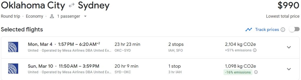 Cheap Flights From Oklahoma City to Sydney from March