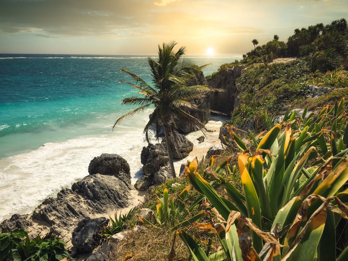 Beautiful Beach View of Tulum, Mexico