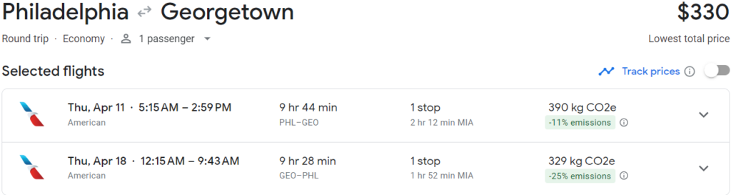 Cheap Flights From Philadelphia to Georgetown