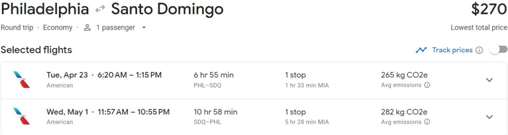 Cheap Flights From Philadelphia to Santo Domingo from April to May