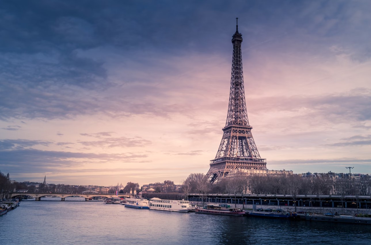 Sky View of Eiffel Tower, Paris, France