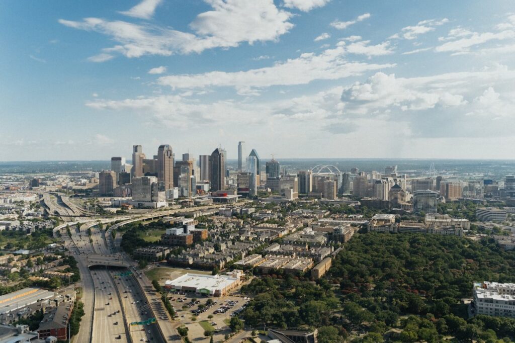 City Skyline of Dallas, Texas USA
