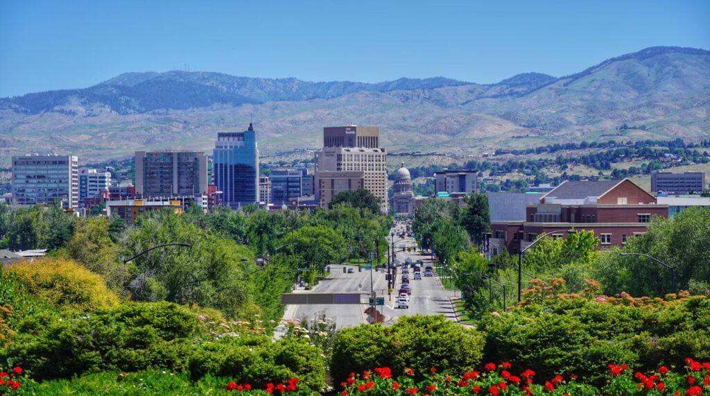 Beautiful City View of Boise, Idaho, USA